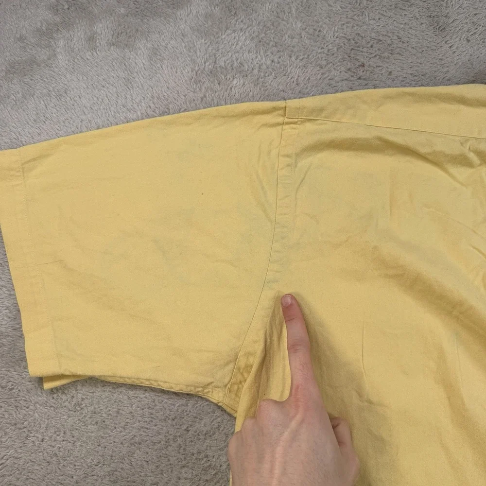 Polo Ralph Lauren Shirt Mens XL Yellow Blaire Short Sleeve Button Down Pony